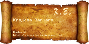 Krajcsa Barbara névjegykártya